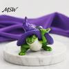 Halloween Wizard Frog Ornament Witch Ornaments, Resin Magic Figurine, Micro-landscape Miniature Unique Collectible Statue for Home Desktop Fish