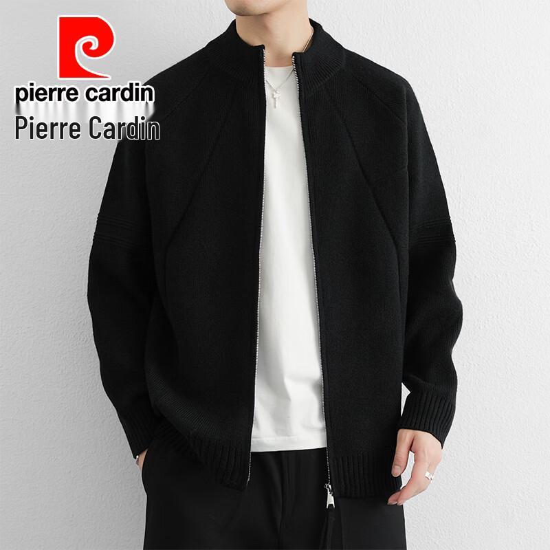 Pierre Cardin Men's Stand Collar Knitted Cardigan Jacket