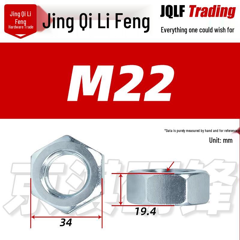 GB 4.8 Grade Blue-White Zinc Plated Galvanized Carbon Steel Hex Nut