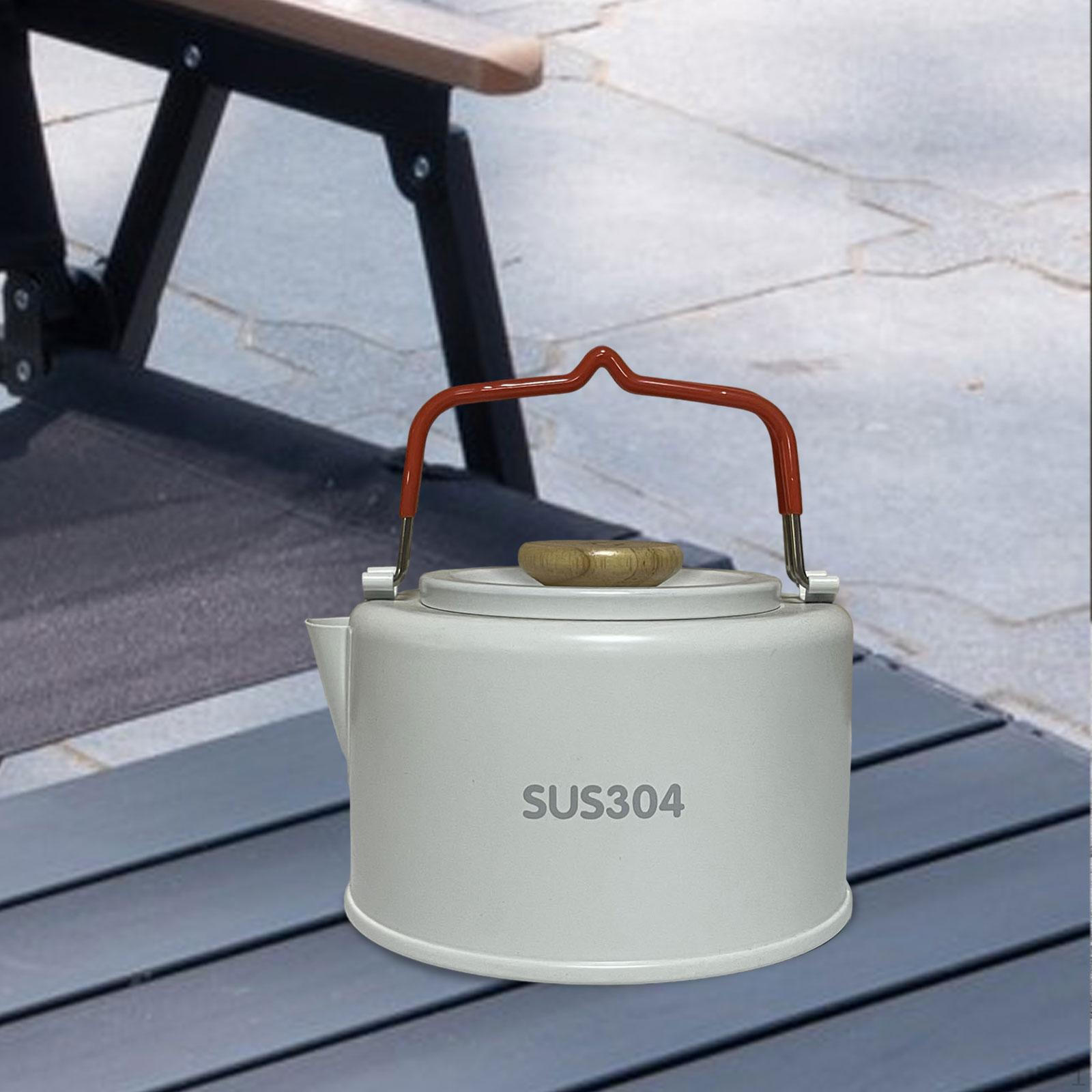 

Чайник для кемпинга 1,2 л для чая и кофе, легкий дизайн для походов и рыбалки белый