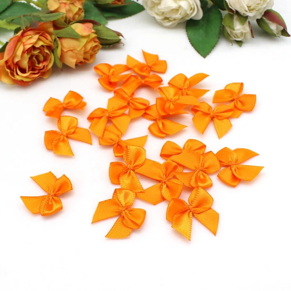 50-100Pcs/Pack 2*2.5cm Small Dacron Ribbon Bow Flower Craft Decoration Handwork DIY Party Decoration Colored Ribbon Bows