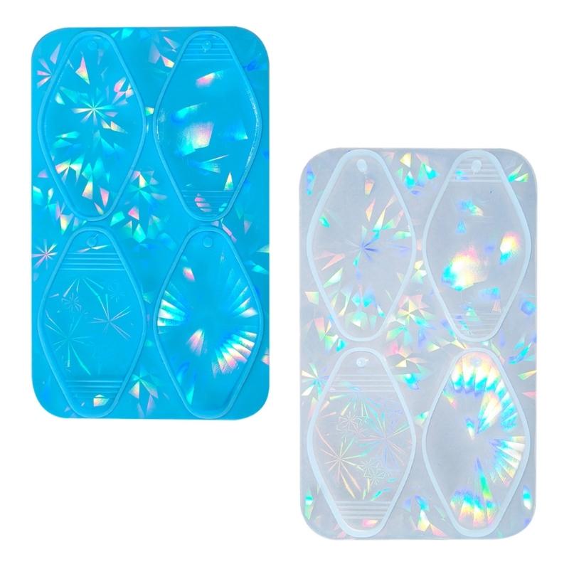 Silicone Keychain Mold in Diamond Shape Soft Silicone Rhombus Keychain Maker Mold for Creative Key Pendant Ornament