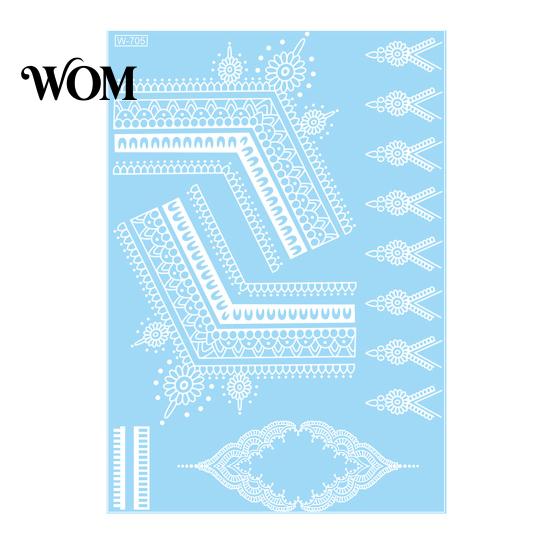 Eco-friendly Tattoo Sticker White Lace for Women, Temporary Face Body Skin-friendly Arm, Waterproof Fake Decal Wedding Party Festival Safe Tattoos