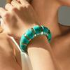 Vintage Punk Acrylic Elastic Rope Thick Wide Bracelet  Charm Bangles Temperament Jewelry For Women