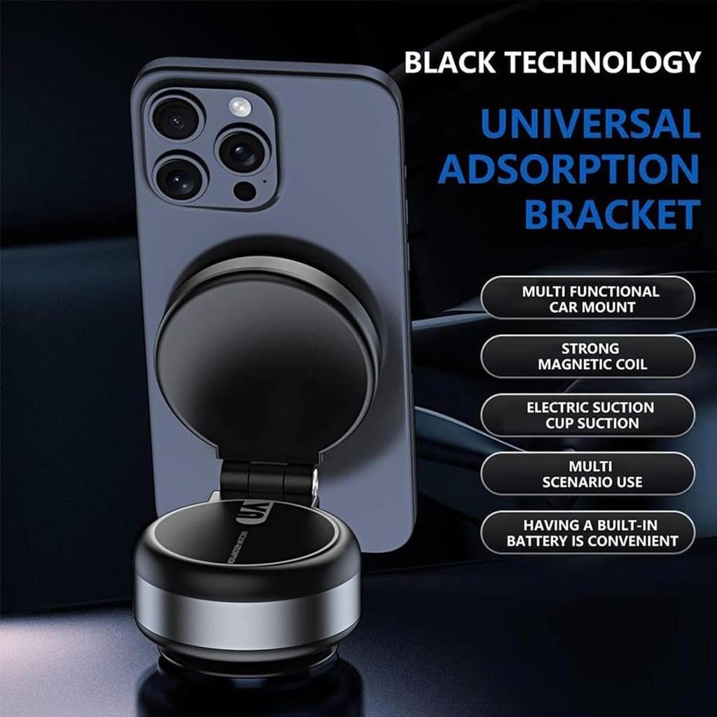 Car Phone Holder Electric Vacuum Suction Cup Telescopic Strong Magnetic Adsorption Bracket Gym Kitchen Stand For iPhone 12-16