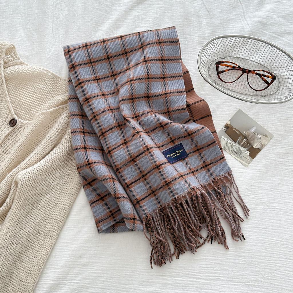 Plaid Striped Tassel Scarf for Men In Winter High End and Versatile  Fashionable Birthday Gift for Male and Female Students.