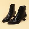 Fashion Fashion Booties Autumn New Pointed Toe Rear Zipper Anti-Slip Wear-Resistant Alien Follower Boots