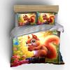 Adorable Squirrel Nature Decor Set Bedding Set with 1 Duvet Cover 2 Pillowcases Single Double King Queen, Gift