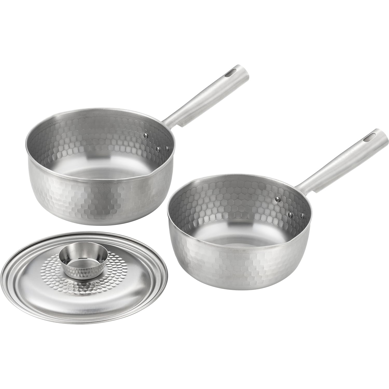 Набор кастрюль Yukihira из нержавеющей стали Wahei Freiz dancyu с указанием страны производства (18 см и 20 см) Крышка двойного назначения, Япония, DA-46