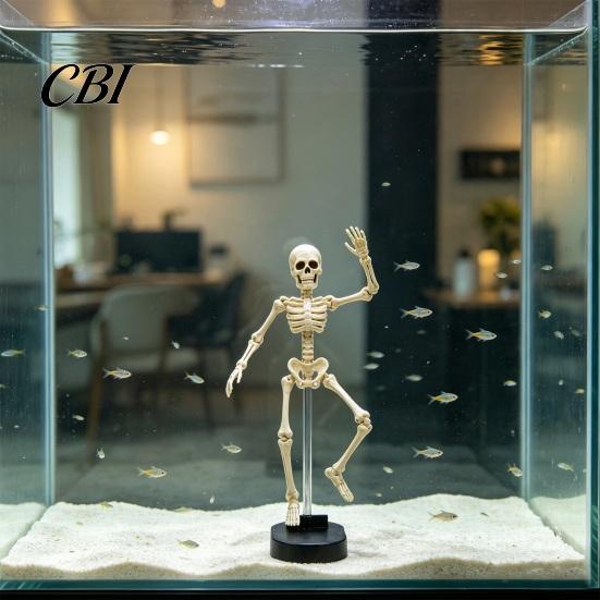 Decorazione per Acquario Festa di Halloween Scheletro Dinamico Decorazione Acquario, Ornamento Danzante Azionato ad Aria Accessorio, Paesaggio Subacqueo Spettrale per