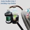 Anti-slip 2 In 1 Baby Stroller Cup Holder Easy To Install Trolley Drinks Holder  Road Trip