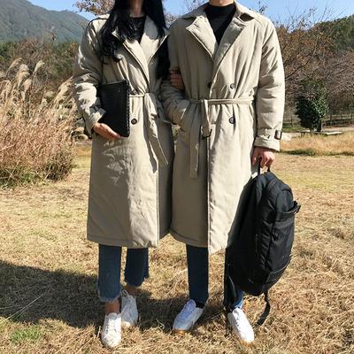 Mid-length Cotton-padded Jacket for Men In Winter, Thickened Korean-style Cotton-padded Jacket, Autumn and Winter Coat, Couple's Cotton-padded Jacket