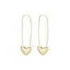 Korean Dongdaemun Metal Heart Stud Earrings - Stylish & Elegant Long Peach Heart Design