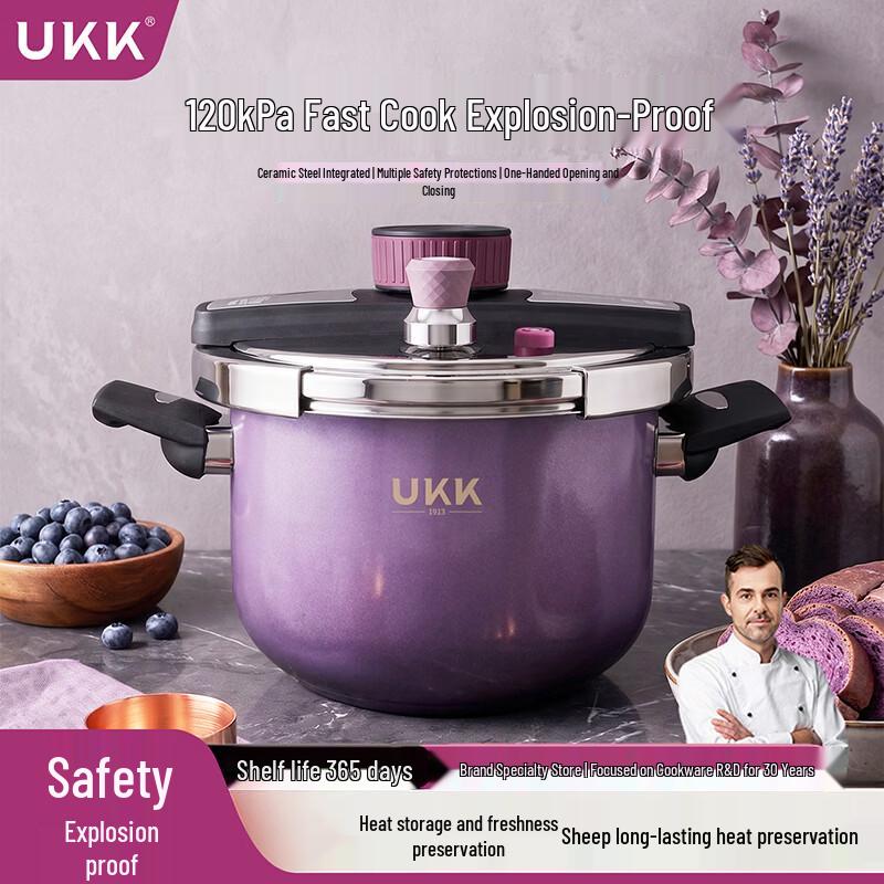 UKK 304 Stainless Steel One-Hand Open Pressure Cooker
