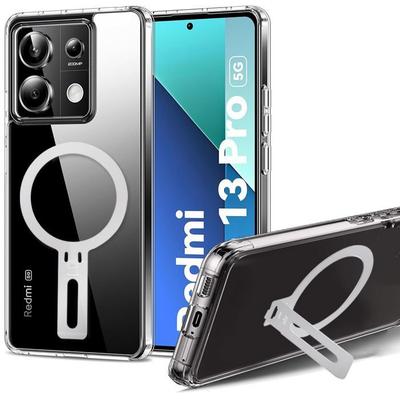 Case - E.F.CONNECTION - For Xiaomi Redmi Note 13 Pro 5G - Transparent Silicone - Magnetic Support - Shockproof