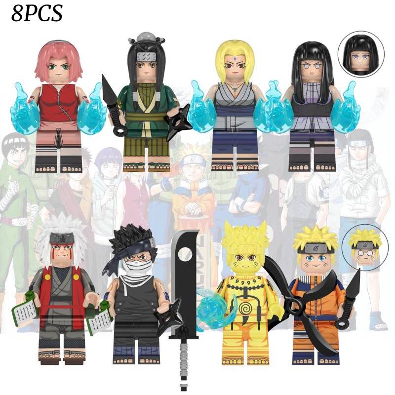 Uzumaki Naruto 8pcs Minifigure Building Blocks Kids Fans Toy Gifts Decor Desk