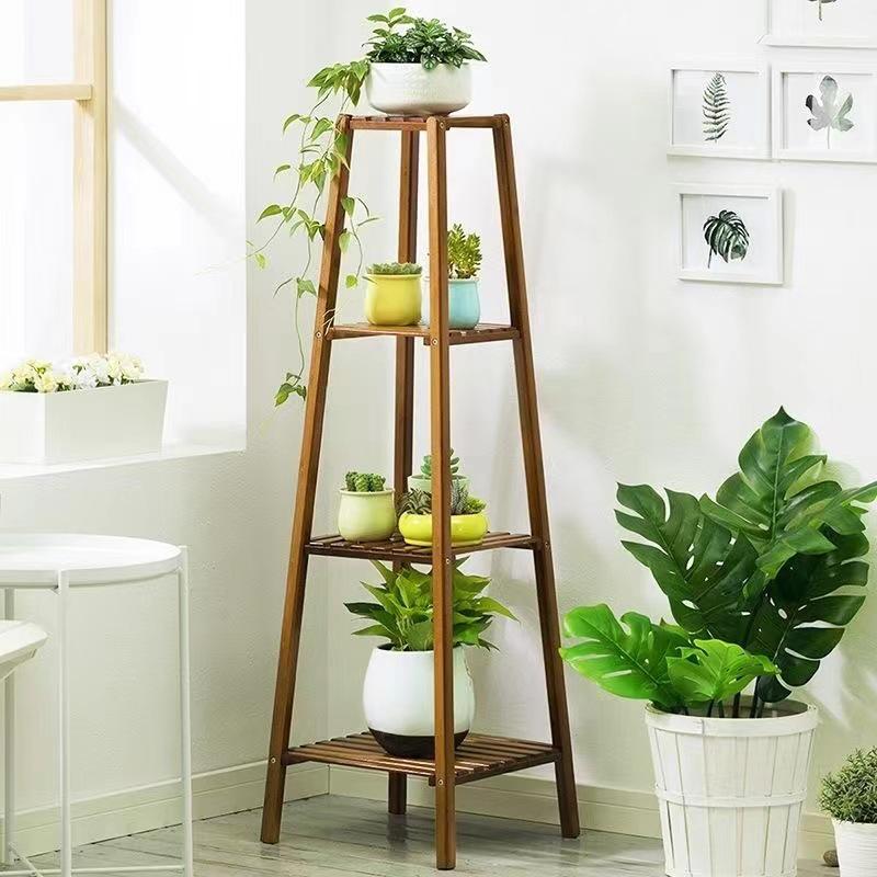 Multi-layer Solid Wood Indoor Flower Stand – Balcony & Living Room Succulent Rack