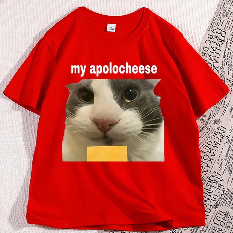 

My ApoloCheese Cat T Shirt Causal Cotton Short Sleeve Tshirt Round Neck Cat Lover Tshirt Comfortale Tops Tee S