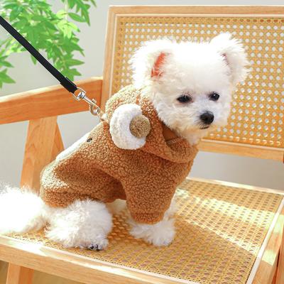 Pet Pen, Dog and Cat Clothes, Lamb Fleece, Warm and Comfortable, Round Bear Sweatshirt, Pet Clothing