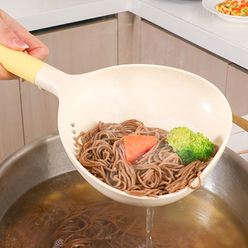 2In1 Soup Ladle & Colander Big Size High Heat Resistant Kitchen Ladle Strainer Efficient Draining Long Handle1/2/3/5Pcs