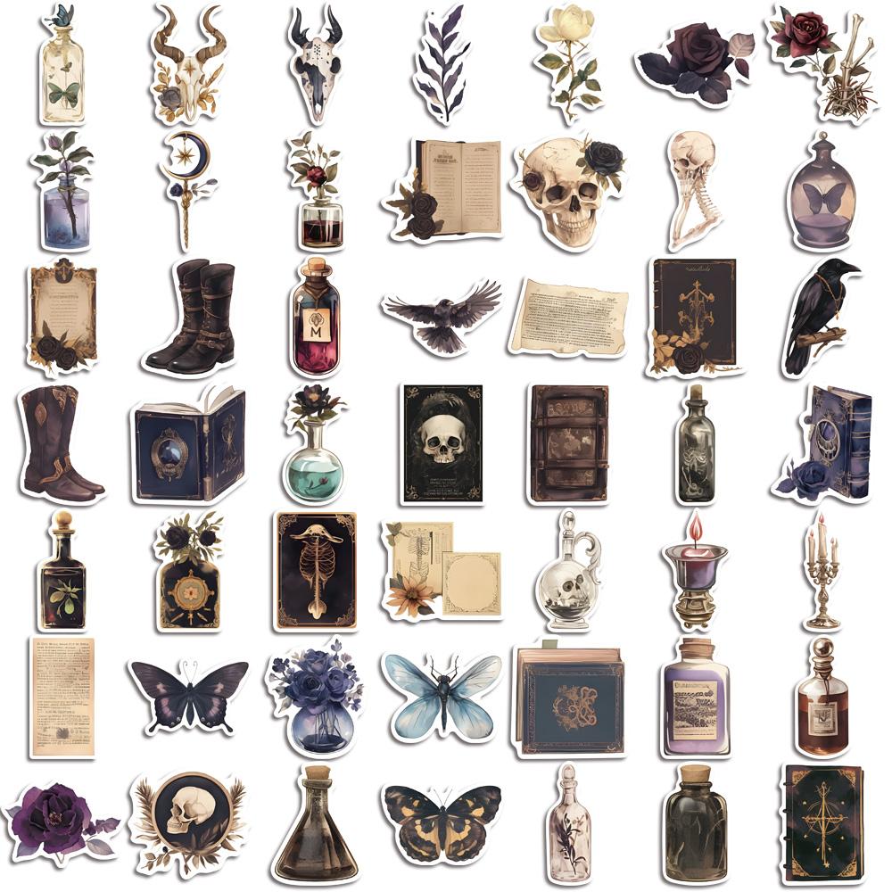 50Pcs Dark Aesthetic Diary Stickers Graffiti Horrible Decals For Phone Laptop Skateboard Suitcase Guitar Waterproof Sticker