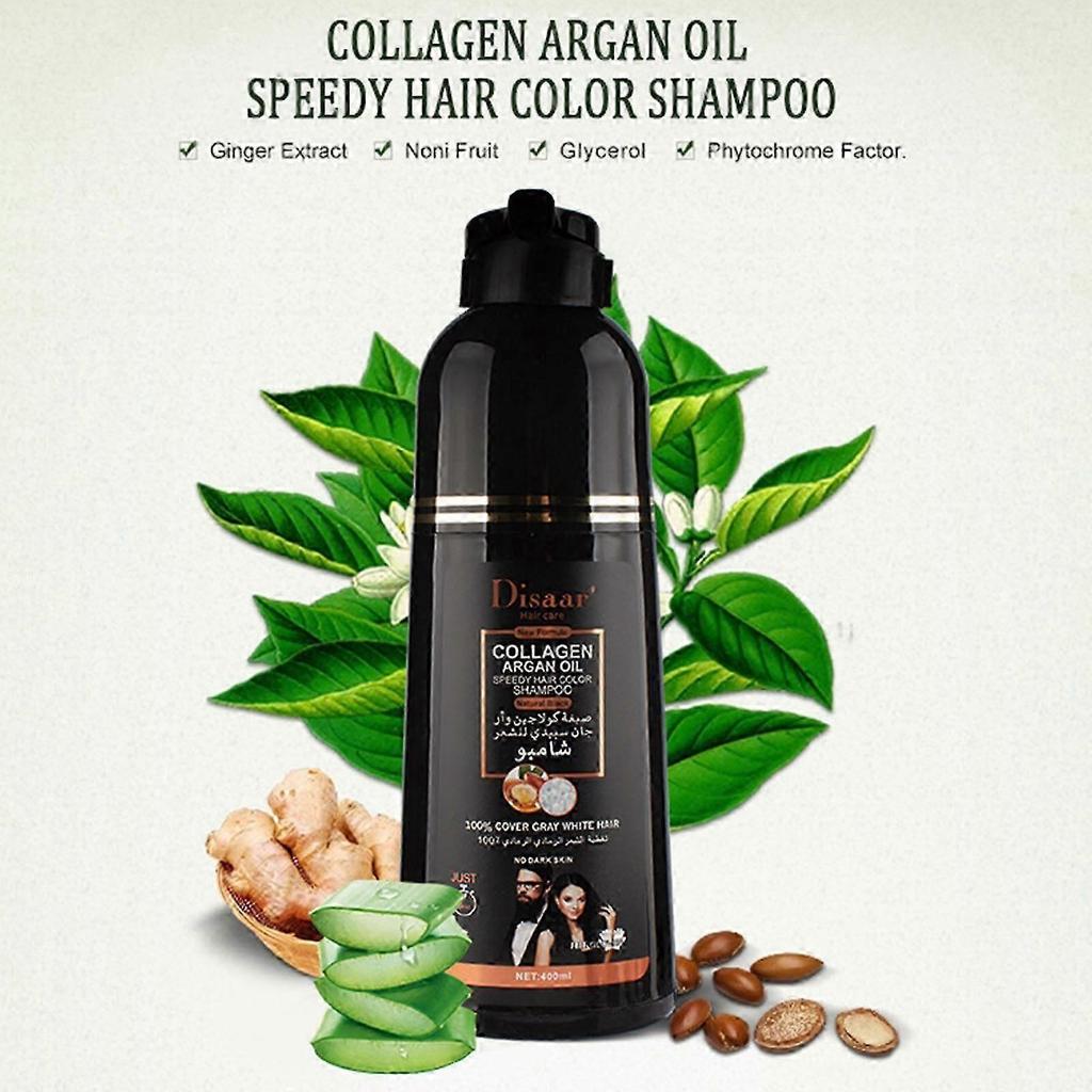 Blacken Hair Shampoo for White Hair Natural Herbal Supplement for Black Hair Color Plant Enriched Color Dye
