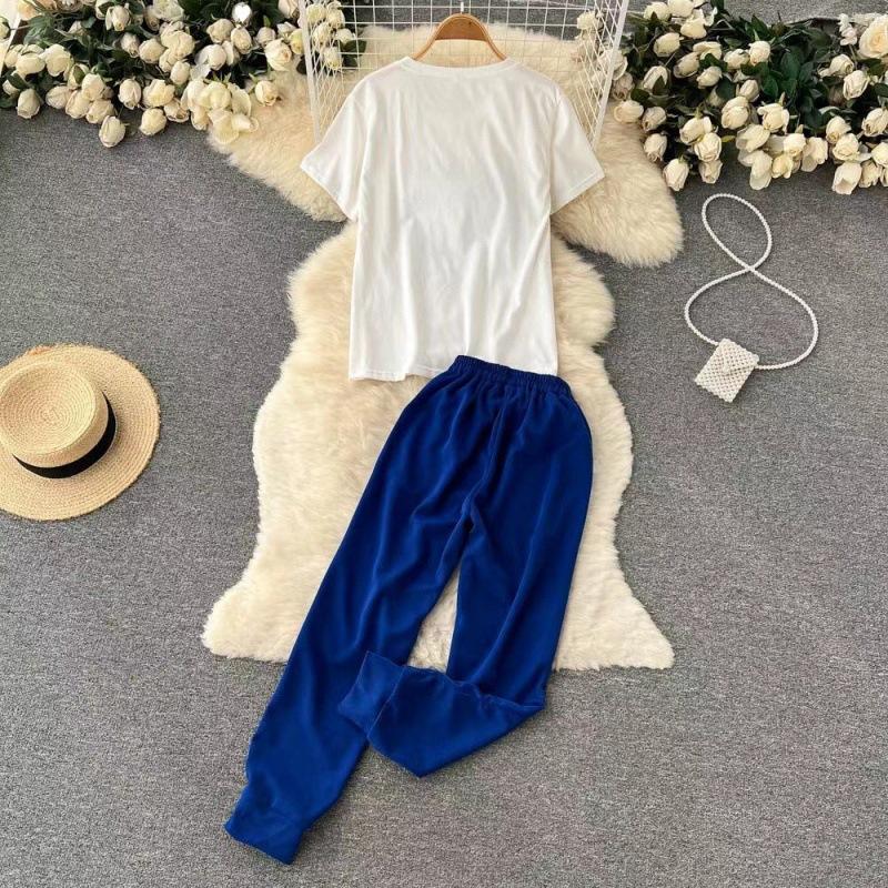 Summer Sportswear Suit for Women, Casual, Fashionable and Age-reducing Short-sleeved Two-piece Set