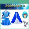 Kinder Zombies Cosplay Kostüm Halloween Kleid Umhang Perücke Tasche Mädchen Outfit Geschenk