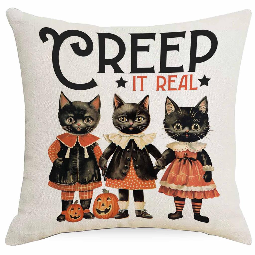 Pillowcase Linen Halloween Celebration Funny Pumpkin Head Home Living Room Pillowcase