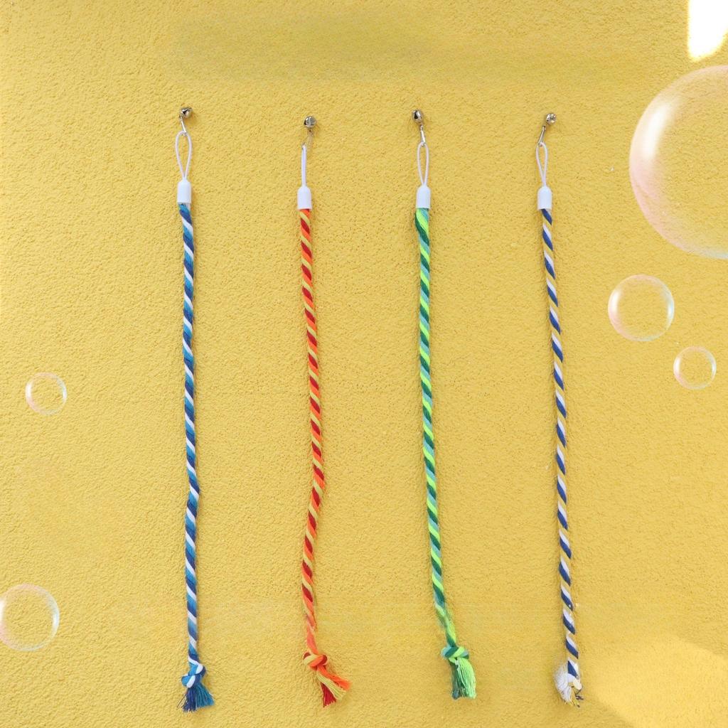 4PCS Interactive Cat Toy Satin Ribbon Bell Cat Stick Toys Kitten Playing Teaser Wand Toy Cat Supplies Replacement Head