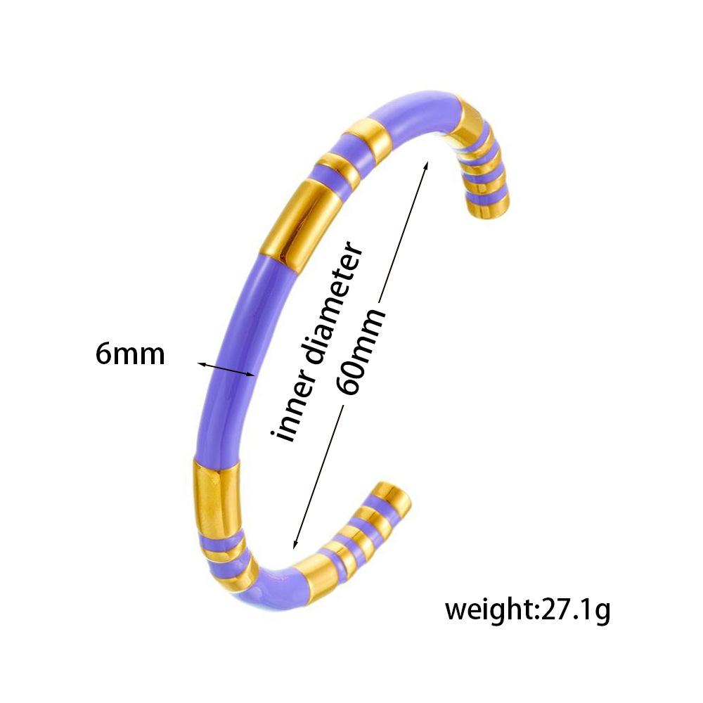 2026 Bamboo Drop Oil C-shaped Bracelet Women's Design Sense Advanced Sense Fashion Versatile Ins Style European and American Niche