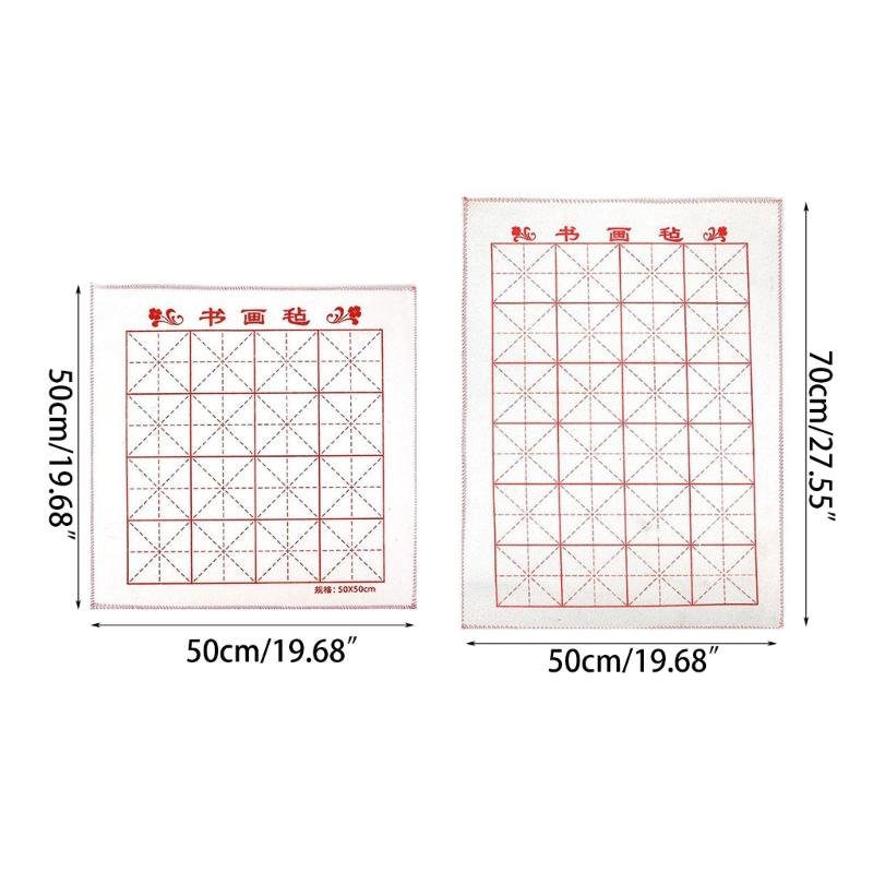 Chinese Calligraphy Drawing Felt Mat, Calligraphy Felt Pad with Grids for Painting Calligraphy Practice Drawing