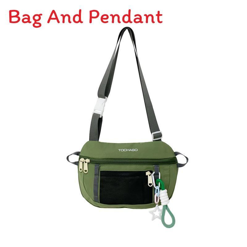 Blocking Fashionable Color Design Letter Printed Kid Shoulder Bag With Pendant