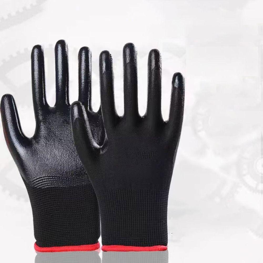 12pairs Breathable Safety Work Gloves Excellent Grip Durable PU Coated Gloves Wear-Resistant Corrosion-Resistant
