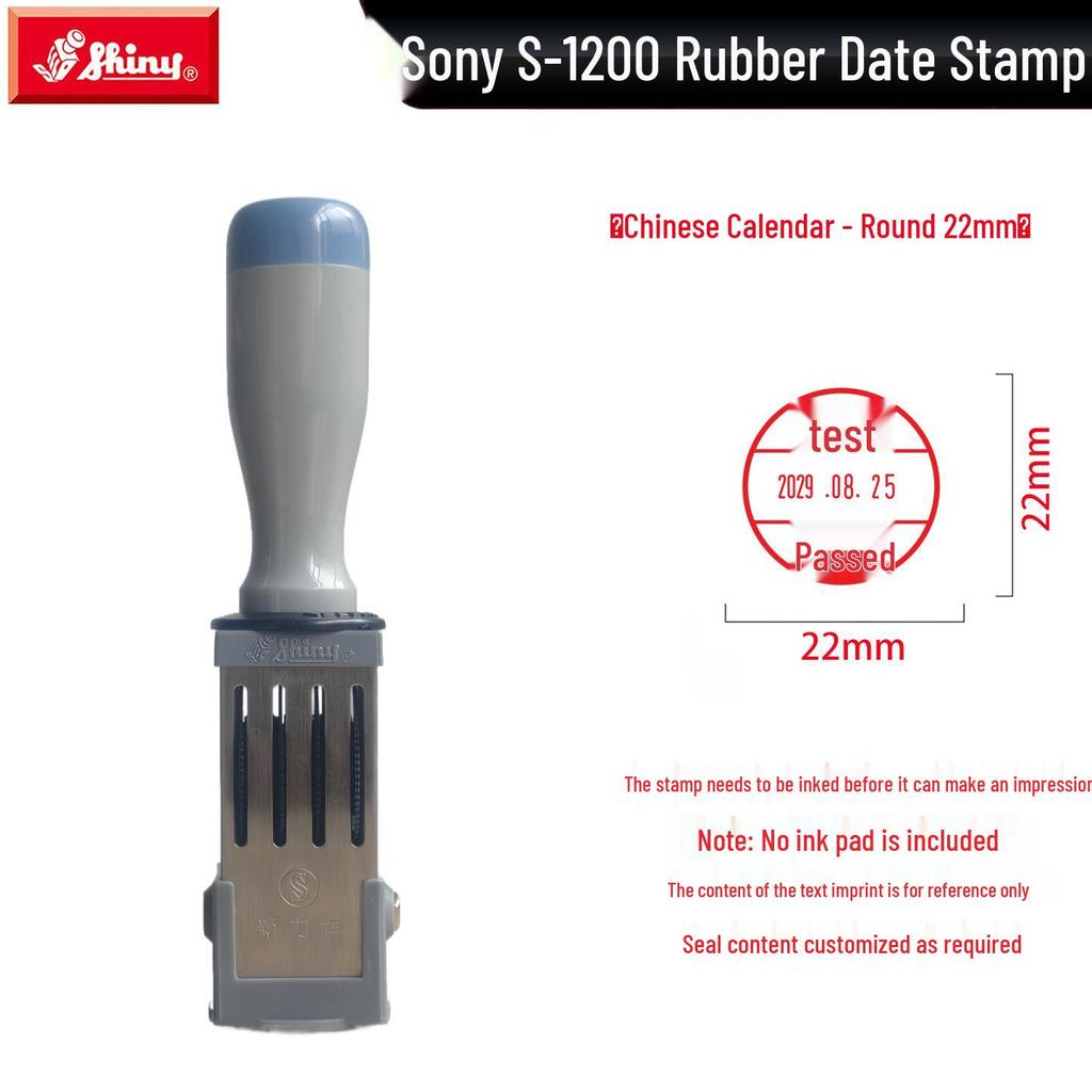 Adjustable Date & Custom Name Rubber Stamp - Shiny Dial, Personalized & Handmade Engraving