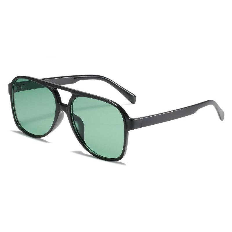 SO&EI Retro Classic Double Bridges Pilot Sunglasses Women Fashion Clear Ocean Gradient Lens Eyewear Shades UV400 Men Sun Glasses