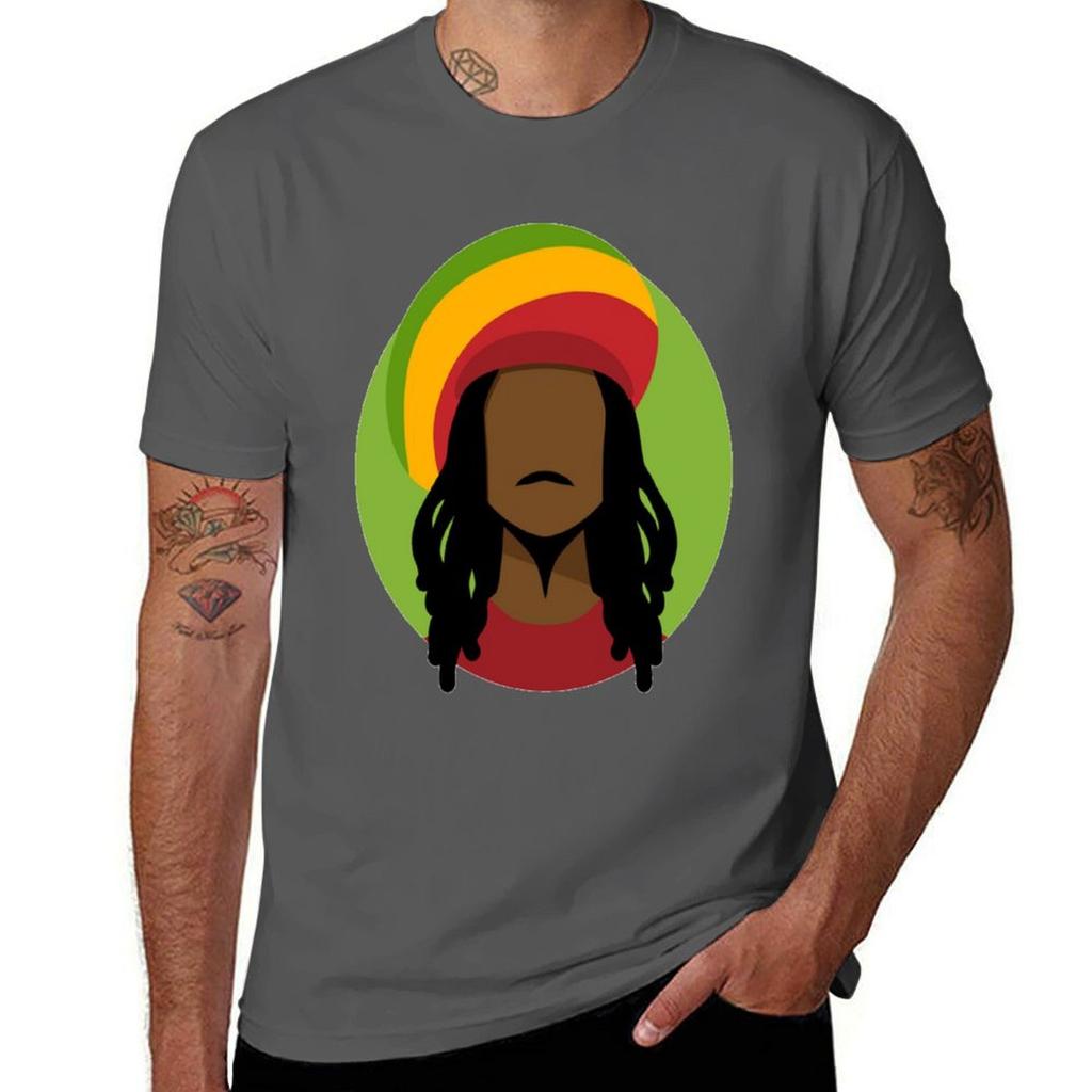 Marley Rastaunisex Art Dreadlock Rastafari Tshirt Basic Casual Short Sleeve Cotton Shirt
