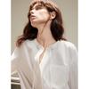 ELLE Women's French Style Pure Cotton Drawstring White Shirt