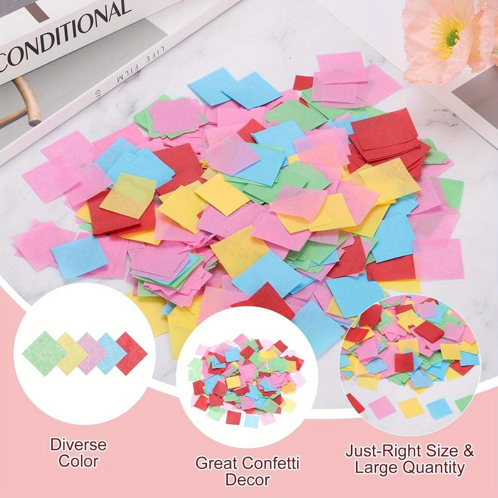 12set Colors Confetti Precut Craft Paper, Colorful Tissue Paper for Art Crafts, DIY Scrapbooking, Wedding Birthday Party