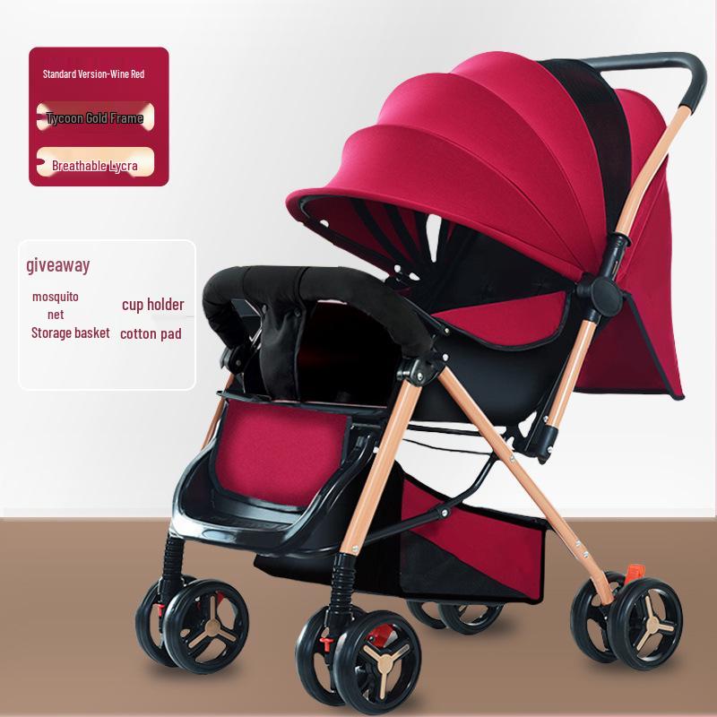 

Реверсивная и складная ультралегкая детская коляска для детей от 0 до 3 лет, четырехколесная конструкция, функция сидения или лежания.