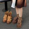 Retro Thick-soled Versatile Women 2025 Early Autumn New Versatile Soft-soled Medieval Hippie Fringed Three-wear Medium Tube Martin Boots
