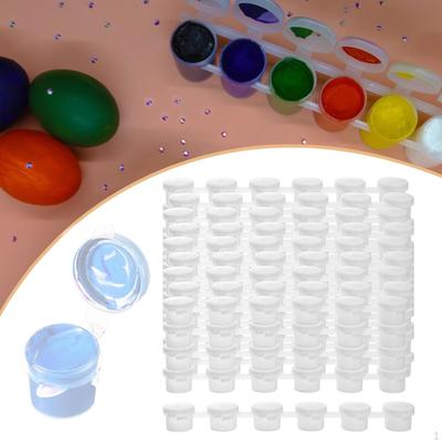 50 Pieces Empty Paint Pots Strips Acrylic Containers with Lid for Birthday