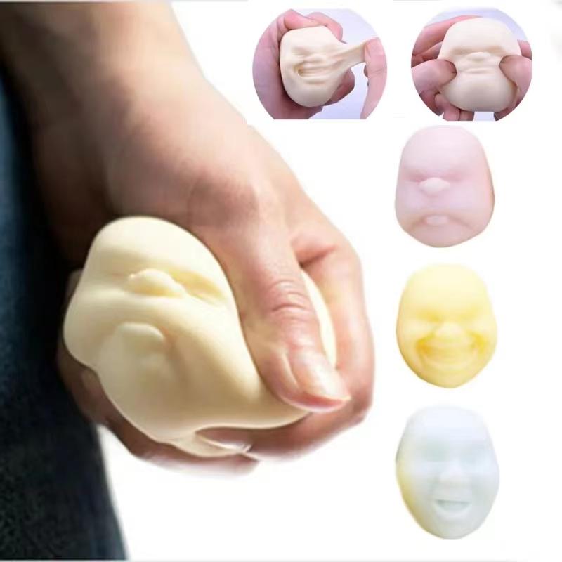 Creative Rubber Fun Squeeze Party Gift Face Relaxation Stress Anti Stress Ball Stress Decompression Student Funny Toy Face Doll