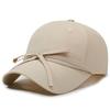 Summer Solid Color Quick-Drying Strap Solid Color Bow Baseball Cap Women's Outdoor Camping Sunshade Cap