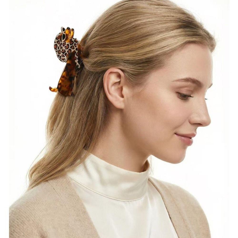 Large Dachshund Hair Claw Acetic Acid Acetate Grab Clip Creative Sausage Dog Hair Clip Girls