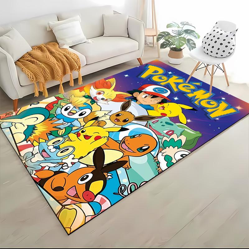 P0kem0n P-Pikachu Theme Carpets Children Play Mats Bedroom Decor Rugs Living Room Rug Crawl Mat Gift Rug for Friends Potdemiel