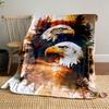 Majestic Eagle Sunset Blanket for All Seasons Blanket Lunch Break Throw Gift