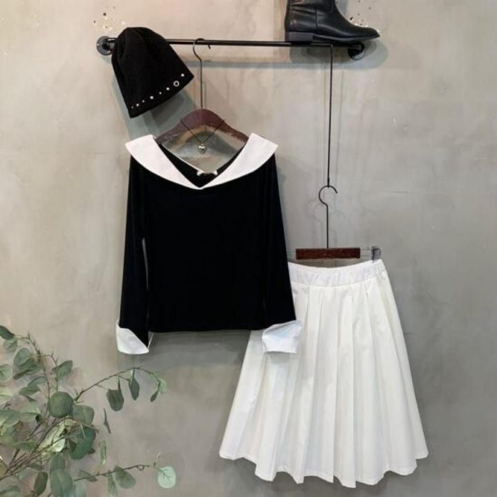 C S In The Room Women baSiC bandIng pleatS Midi Skirt 3Color
