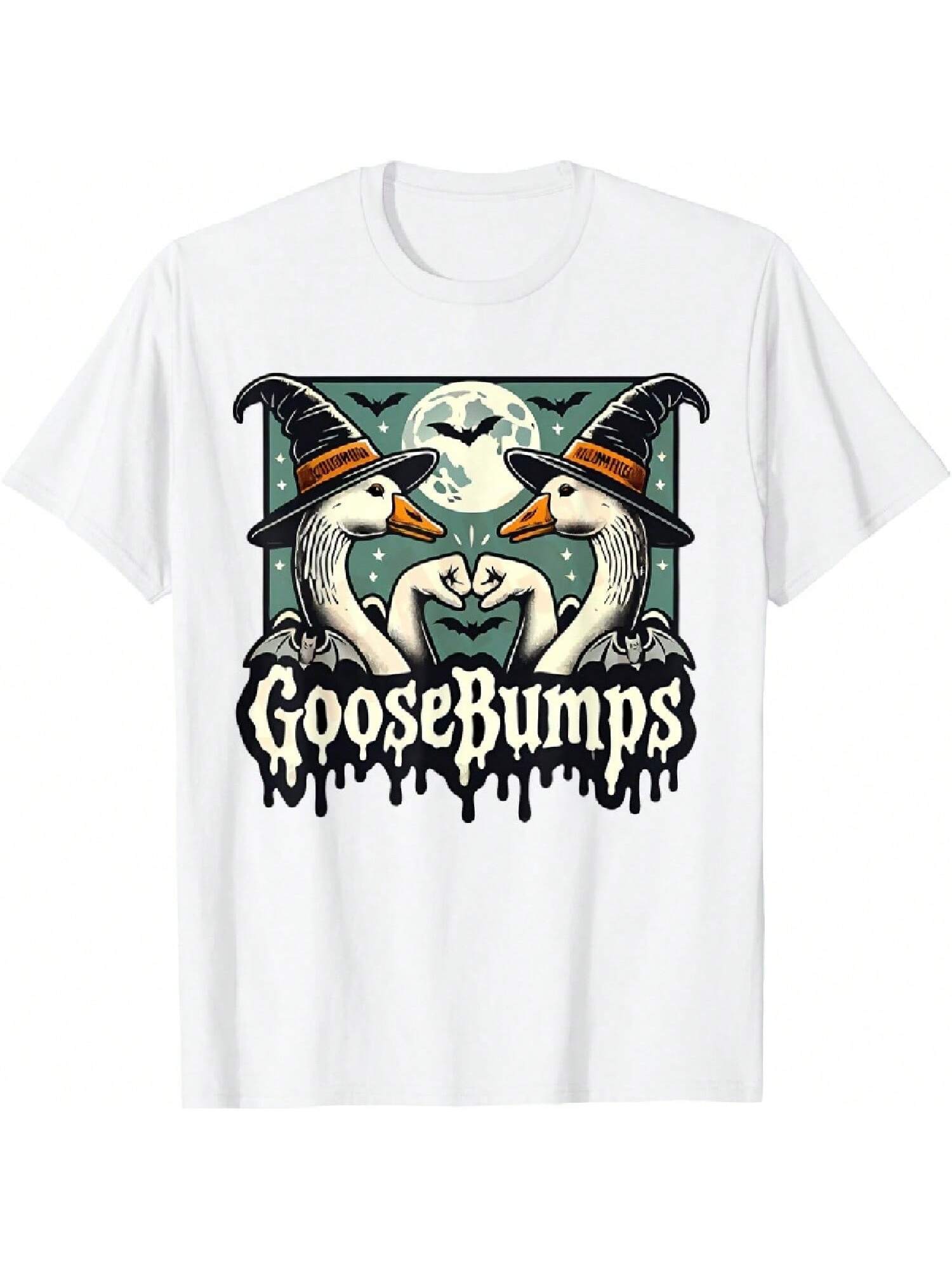 Goose Bumps Funny Geese Fist Bump Pun Halloween T-Shirt S