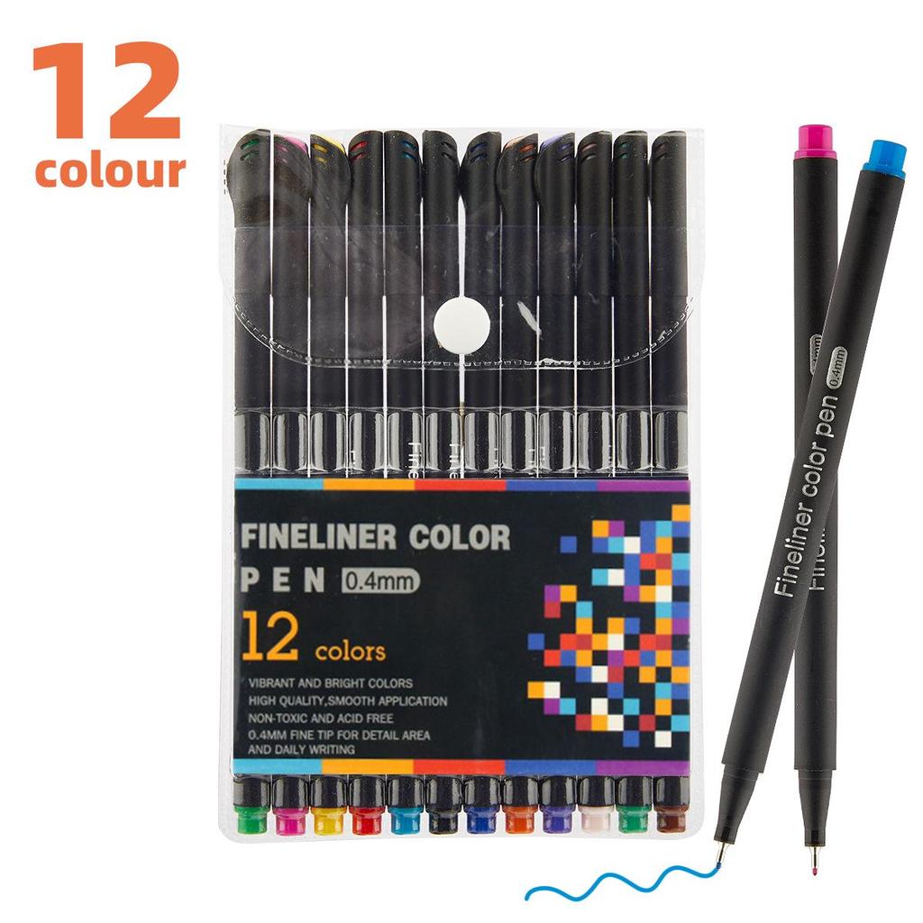 60-Farben Studenten Fineliner Stift Set: Schnelltrocknende, wasserbasierte Stifte zum Skizzieren und Konturieren